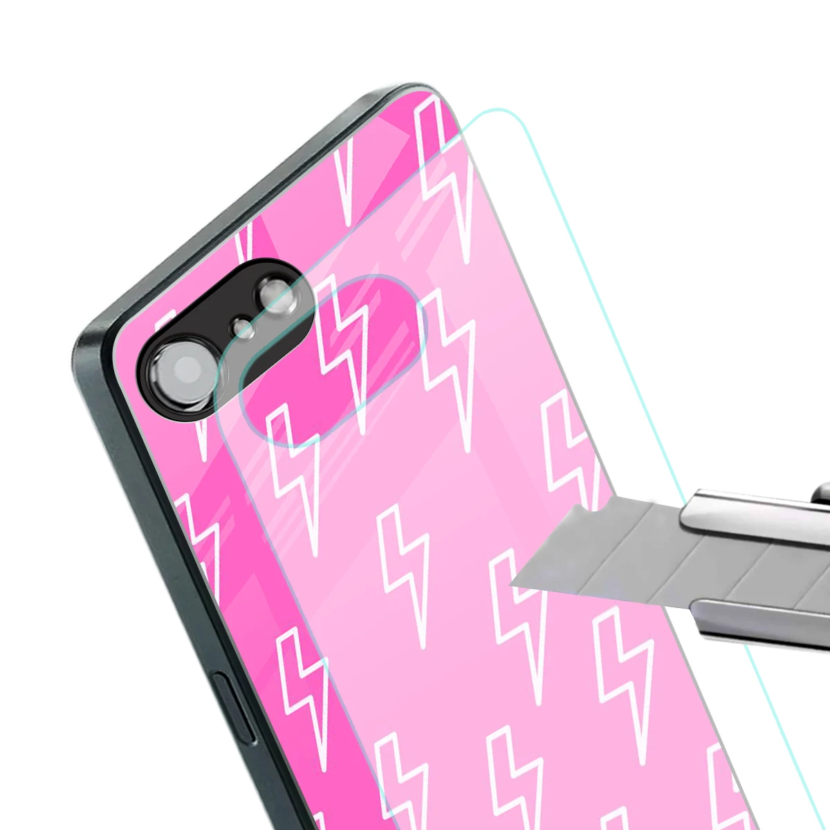 Lightning Pink stylish phone case for iphone 16e | glossy glass and slim fit