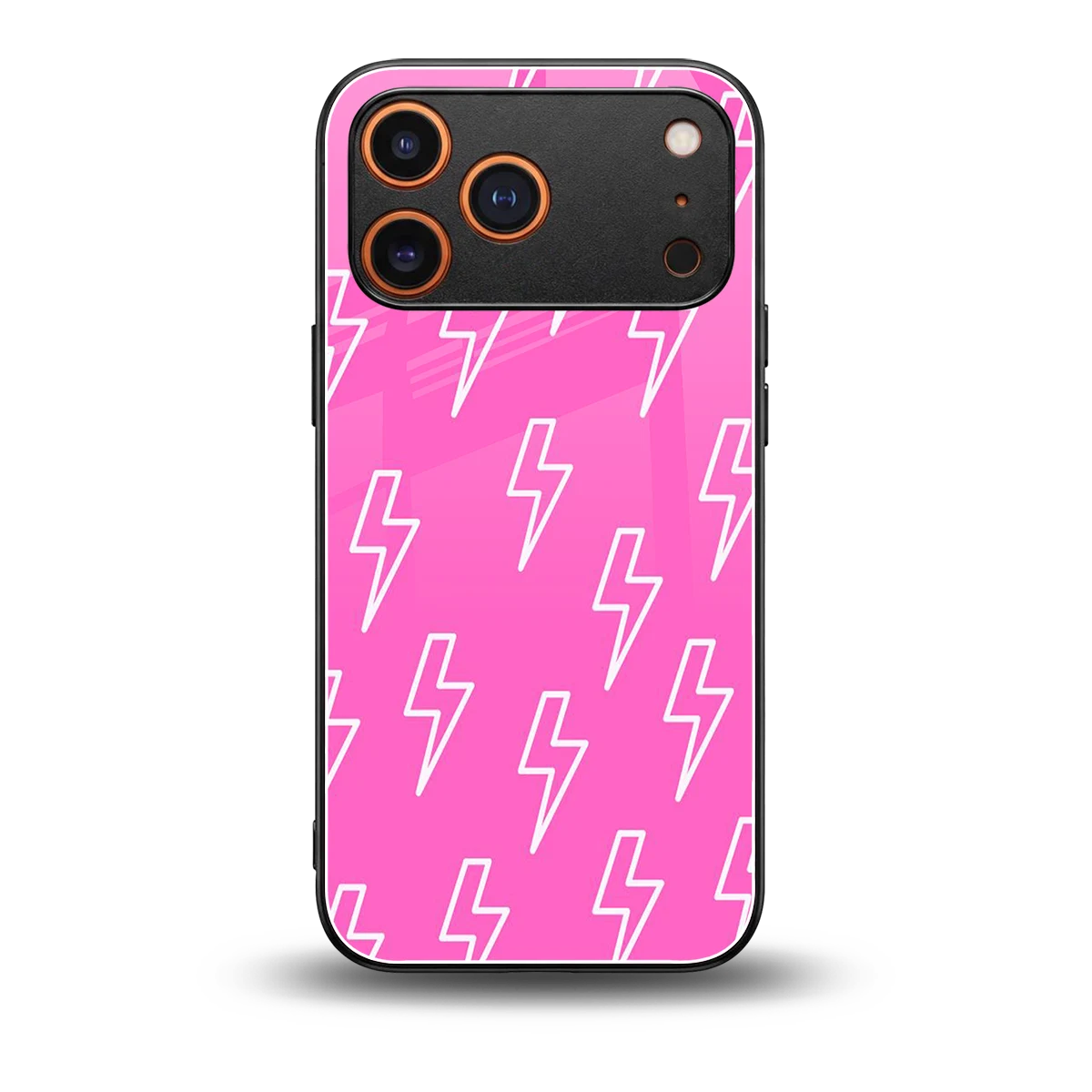 Lightning Pink back phone cover | glass case for iphone 17 pro