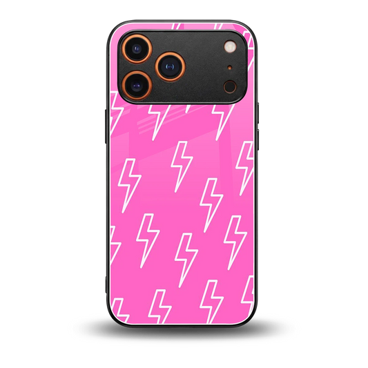 Lightning Pink back phone cover | glass case for iphone 17 pro max