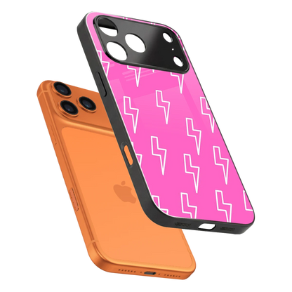 Lightning Pink sleek iphone 17 pro cover with tempered glass back and TPU edges
