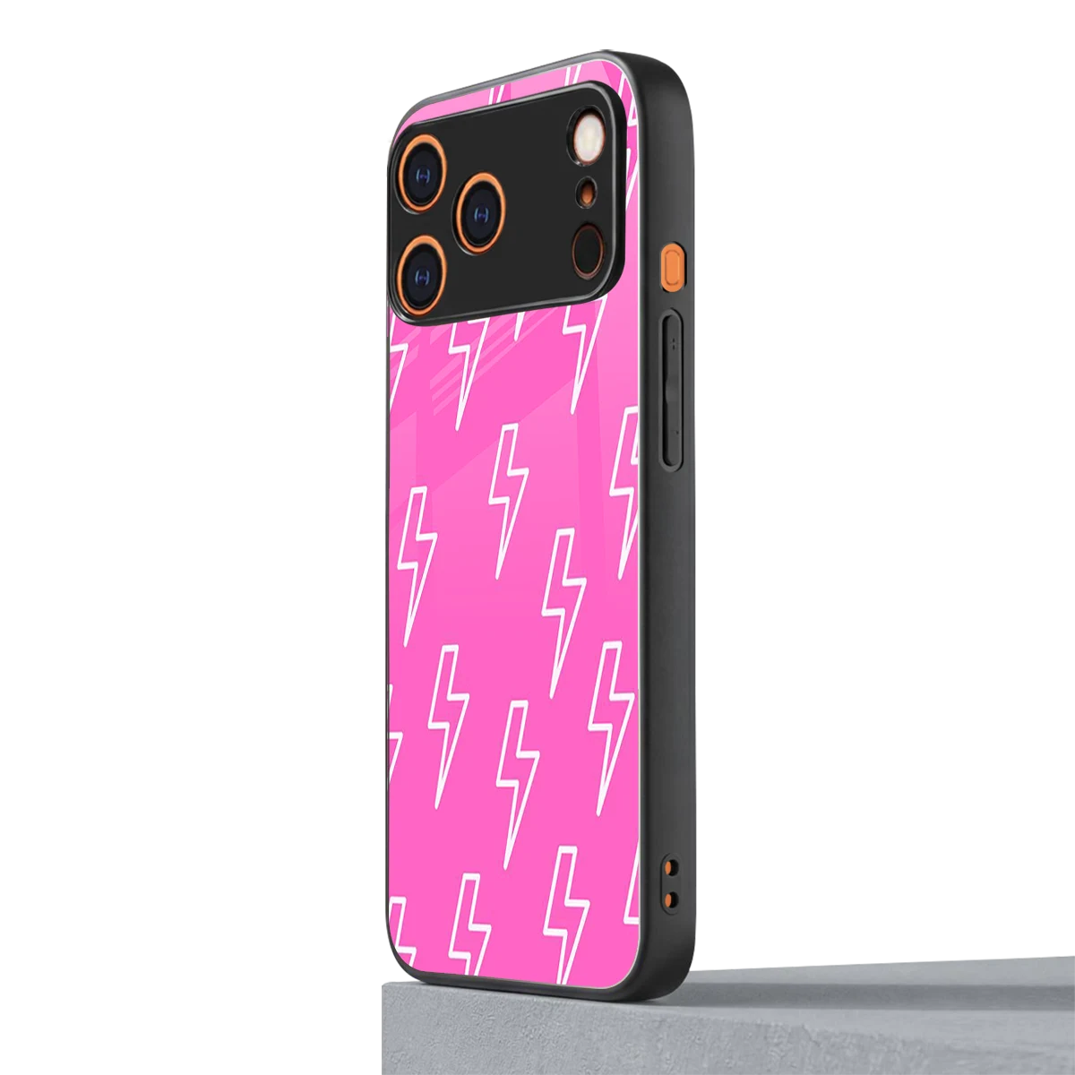 Lightning Pink iphone 17 pro mobile cover | shockproof glass phone case