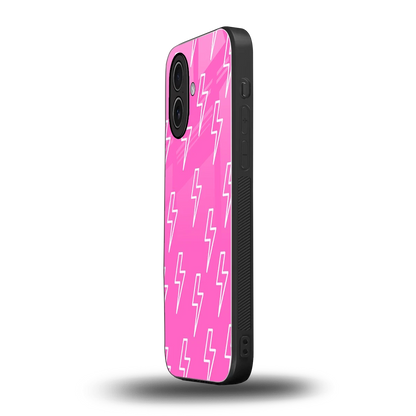 Lightning Pink iphone 17 mobile cover | shockproof glass phone case