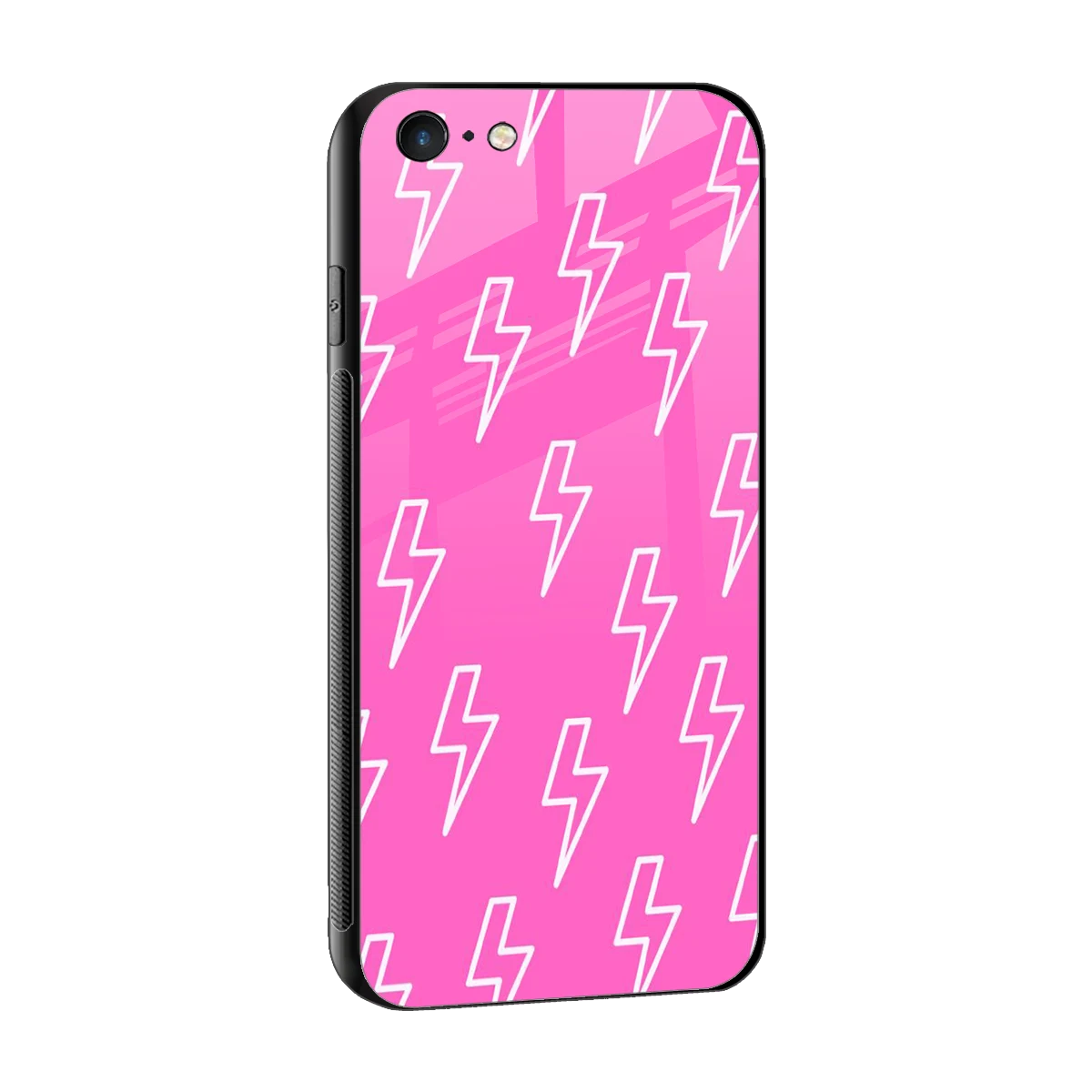 Lightning Pink sleek iphone 6 cover with tempered glass back and TPU edges