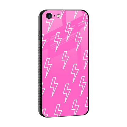 Lightning Pink sleek iphone 6s plus cover with tempered glass back and TPU edges