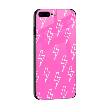 Lightning Pink sleek iphone 8 plus cover with tempered glass back and TPU edges