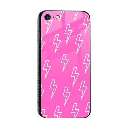 Lightning Pink sleek iphone 7 cover with tempered glass back and TPU edges