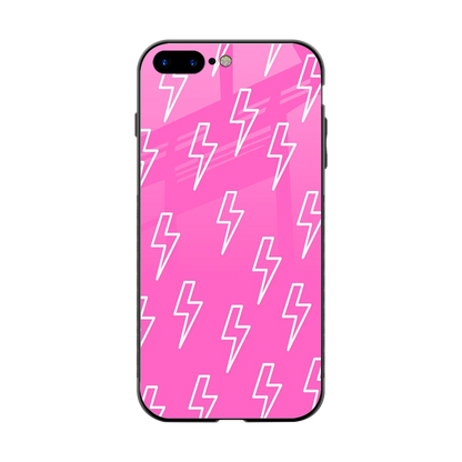 Lightning Pink back phone cover | glass case for iphone 8 plus