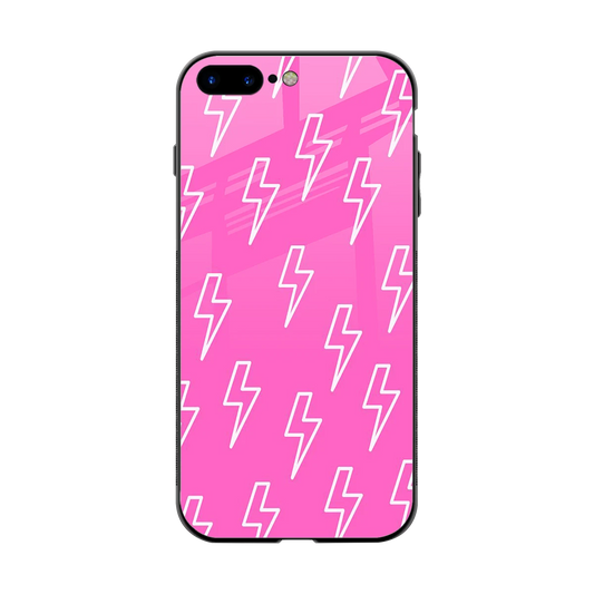 Lightning Pink back phone cover | glass case for iphone 8 plus