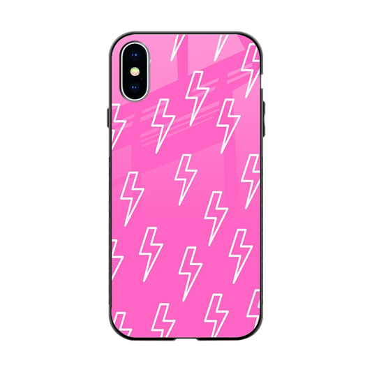 Lightning Pink back phone cover | glass case for iphone x