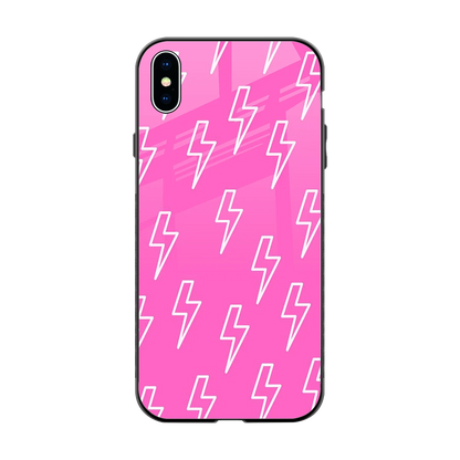 Lightning Pink back phone cover | glass case for iphone xs max
