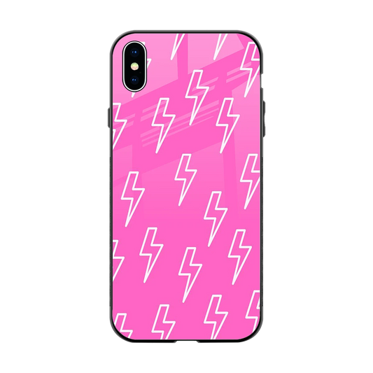 Lightning Pink back phone cover | glass case for iphone xs max