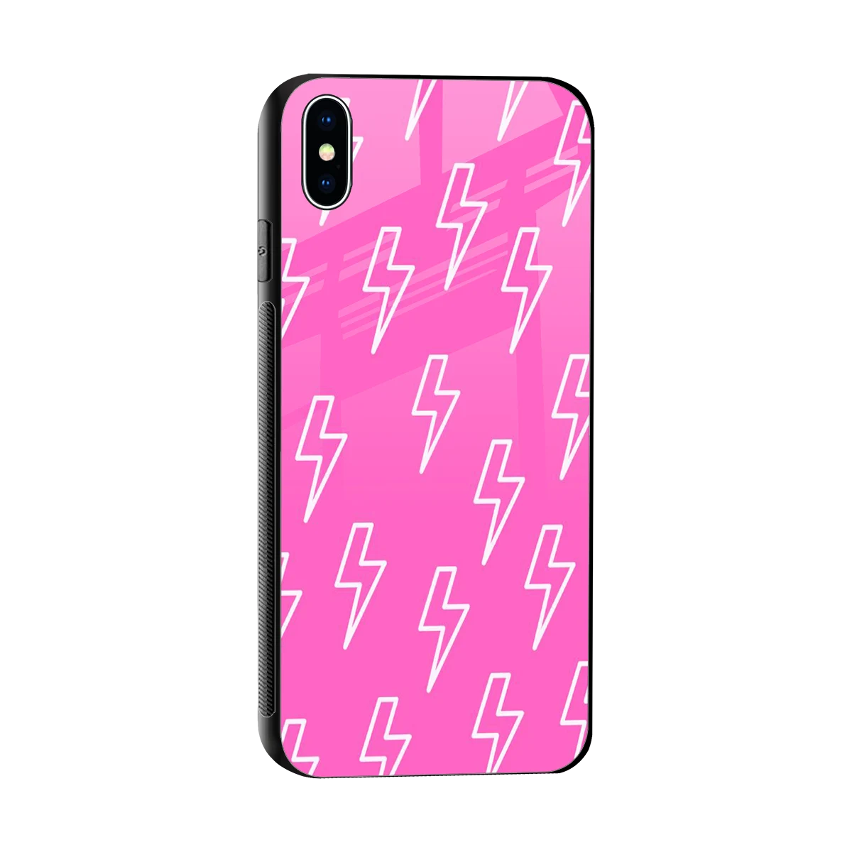 Lightning Pink sleek iphone xs max cover with tempered glass back and TPU edges
