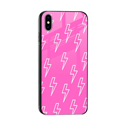 Lightning Pink sleek iphone xs max cover with tempered glass back and TPU edges