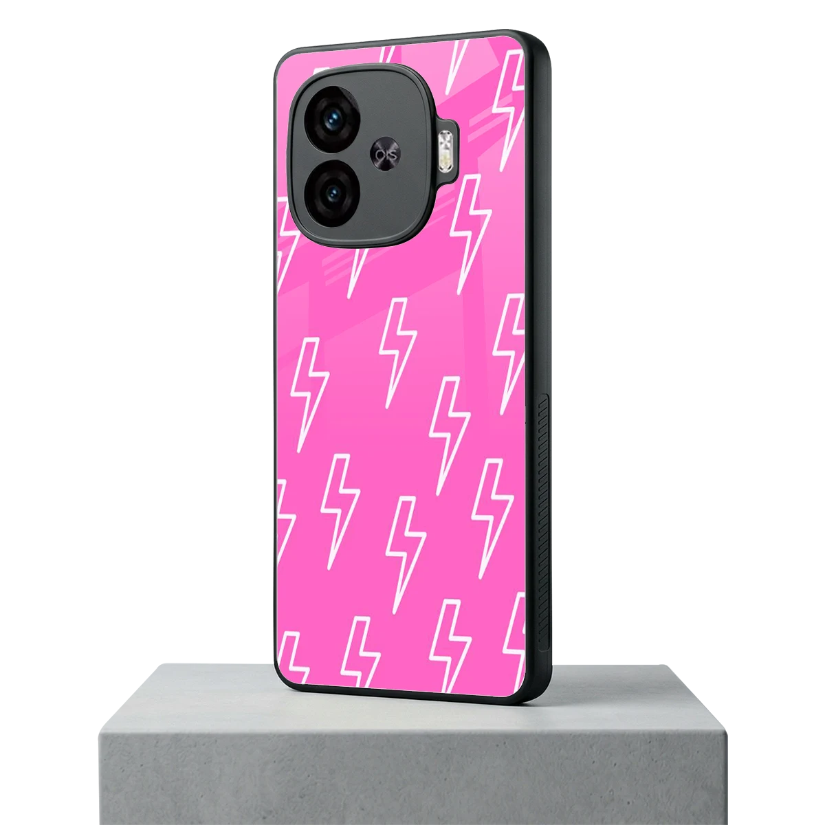 Lightning Pink iqoo neo 10r 5g mobile cover | shockproof glass phone case