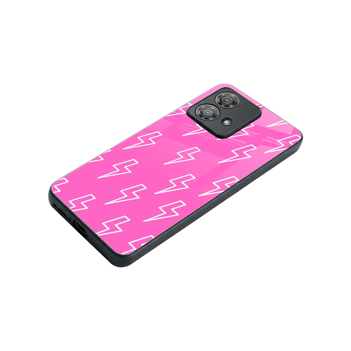 Lightning Pink stylish phone case for motorola edge 40 neo 5g | glossy glass and slim fit