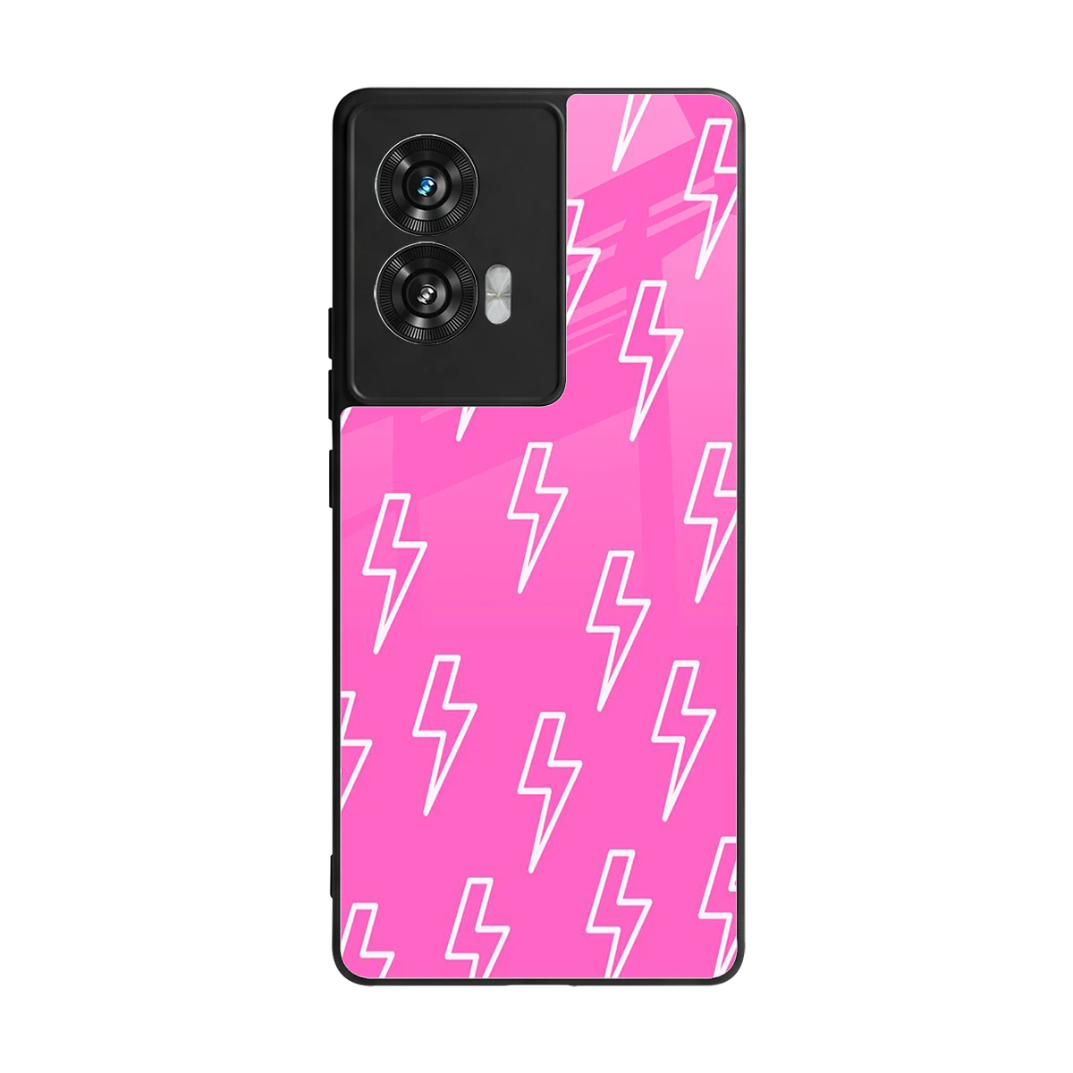 Lightning Pink back phone cover | glass case for motorola edge 50 fusion