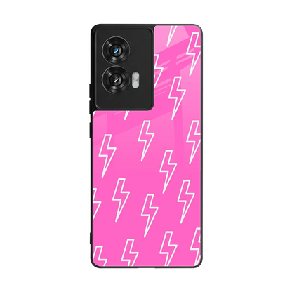 Lightning Pink back phone cover | glass case for motorola edge 50 fusion