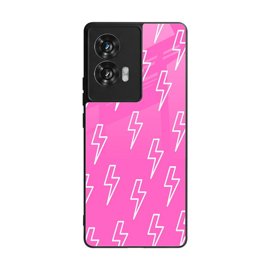 Lightning Pink back phone cover | glass case for motorola edge 50 fusion