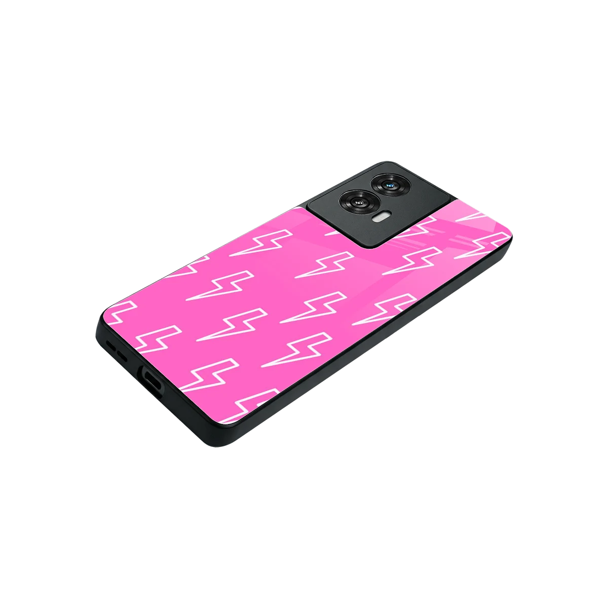 Lightning Pink stylish phone case for motorola edge 50 fusion | glossy glass and slim fit
