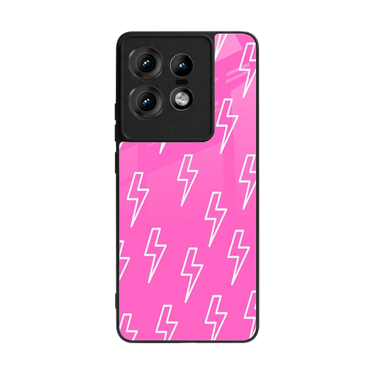 Lightning Pink back phone cover | glass case for motorola edge 50 pro