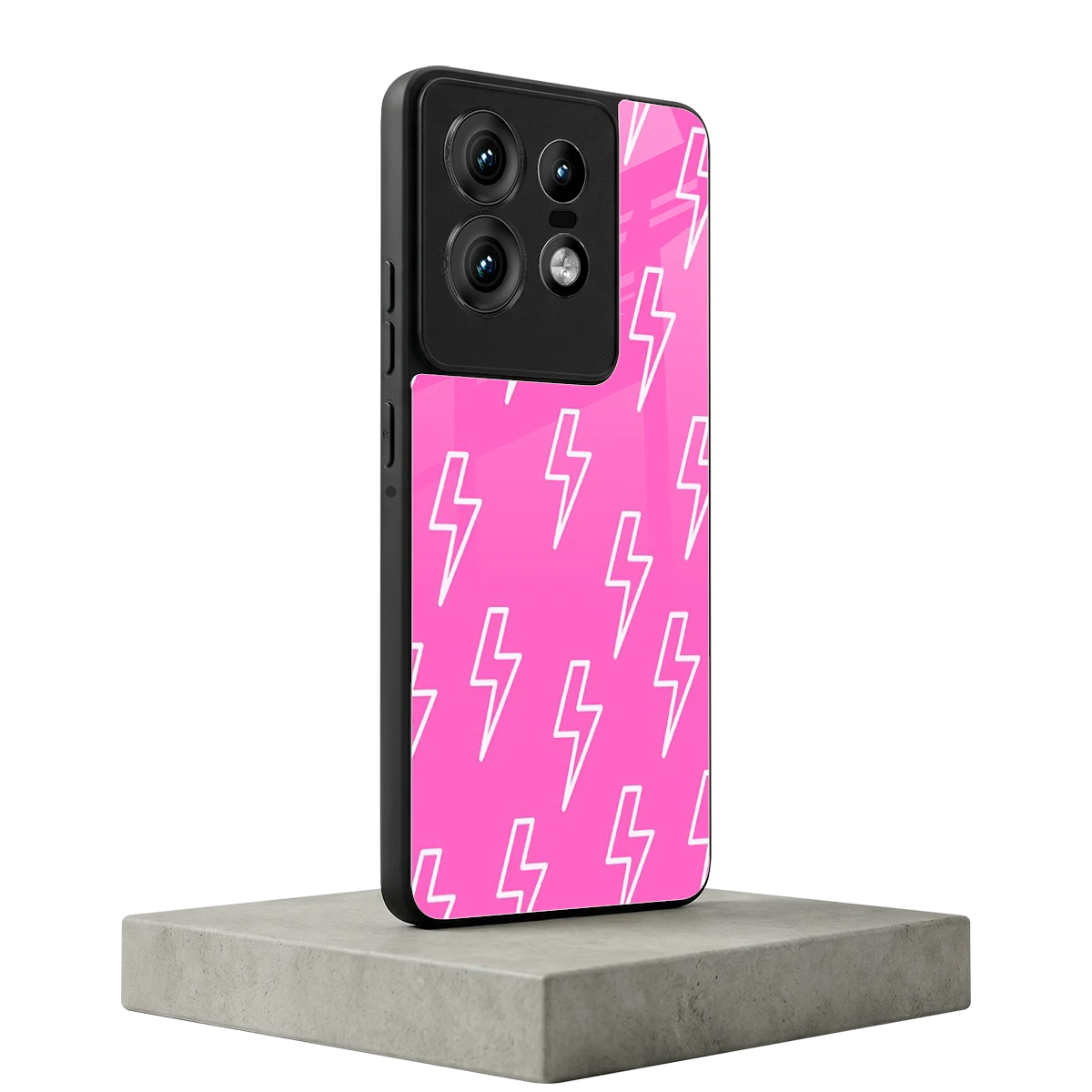 Lightning Pink motorola edge 50 pro mobile cover | shockproof glass phone case