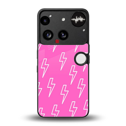 Lightning Pink back phone cover | glass case for nothing phone 3
