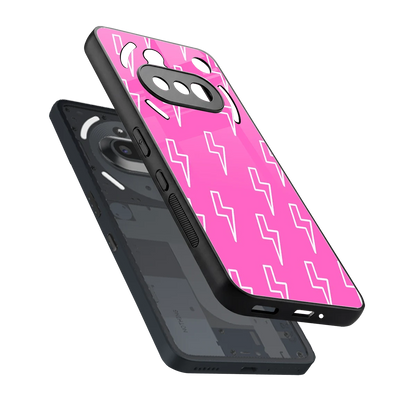 Lightning Pink sleek nothing phone 3a cover with tempered glass back and TPU edges