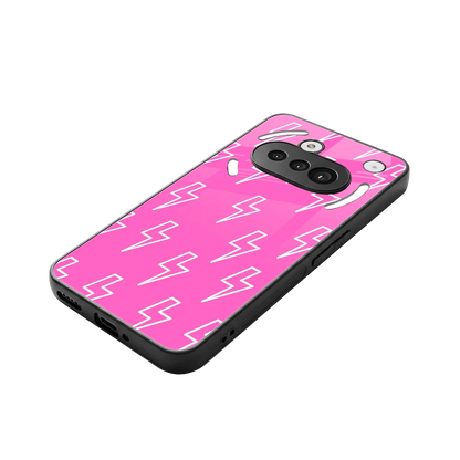 Lightning Pink stylish phone case for nothing phone 3a | glossy glass and slim fit