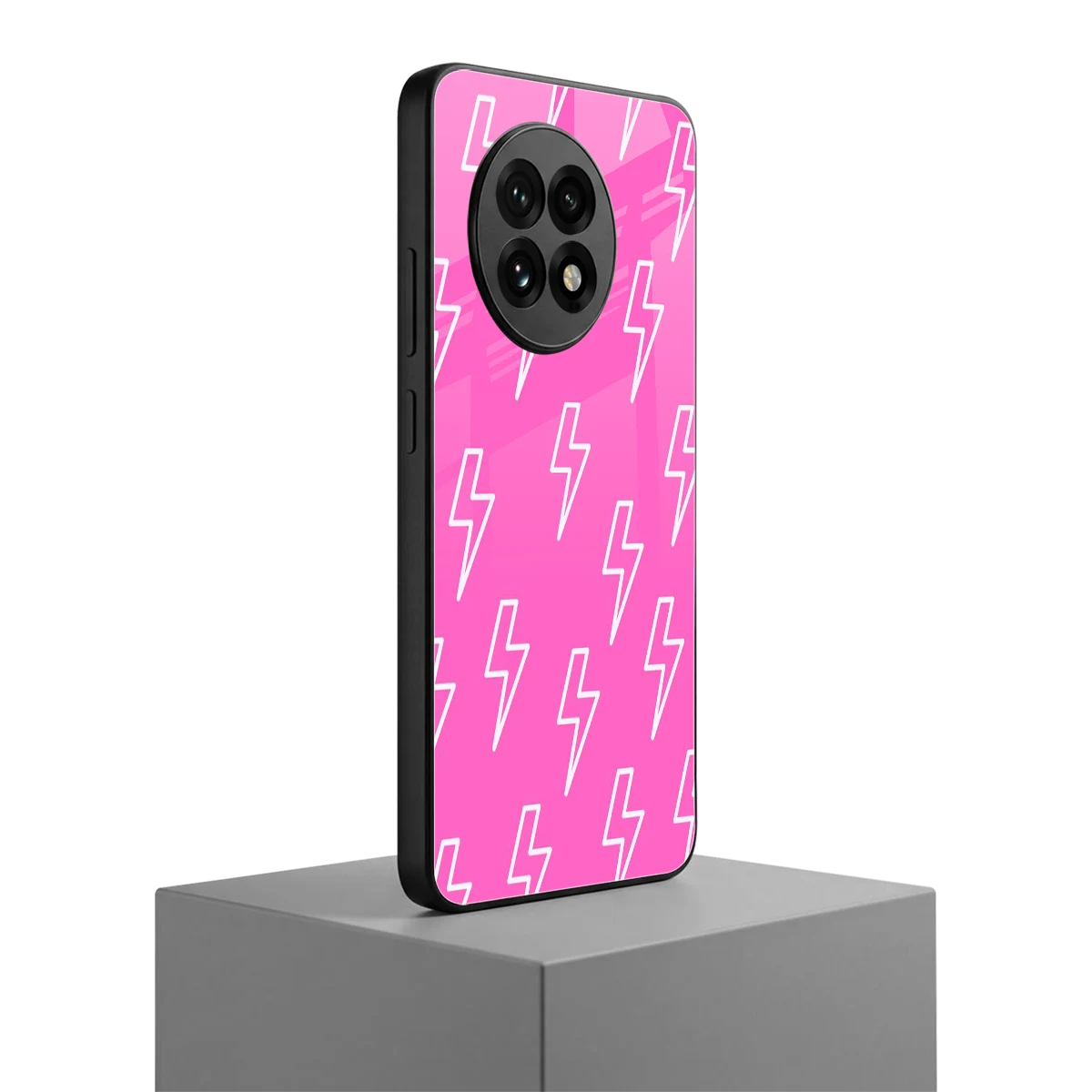 Lightning Pink oneplus 13r mobile cover | shockproof glass phone case