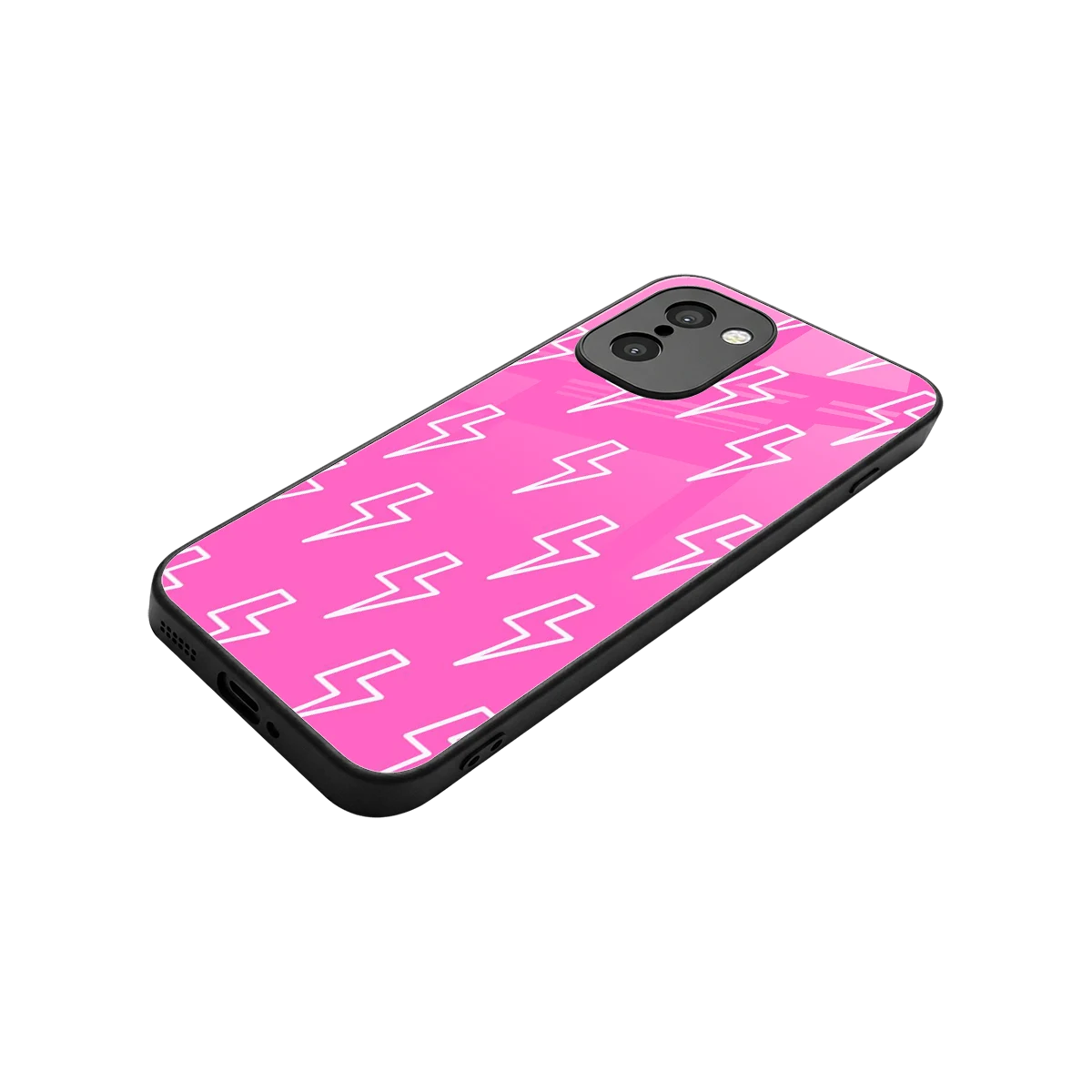 Lightning Pink stylish phone case for oneplus 15r | glossy glass and slim fit