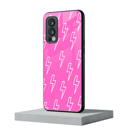 Lightning Pink oneplus nord 2 mobile cover | shockproof glass phone case