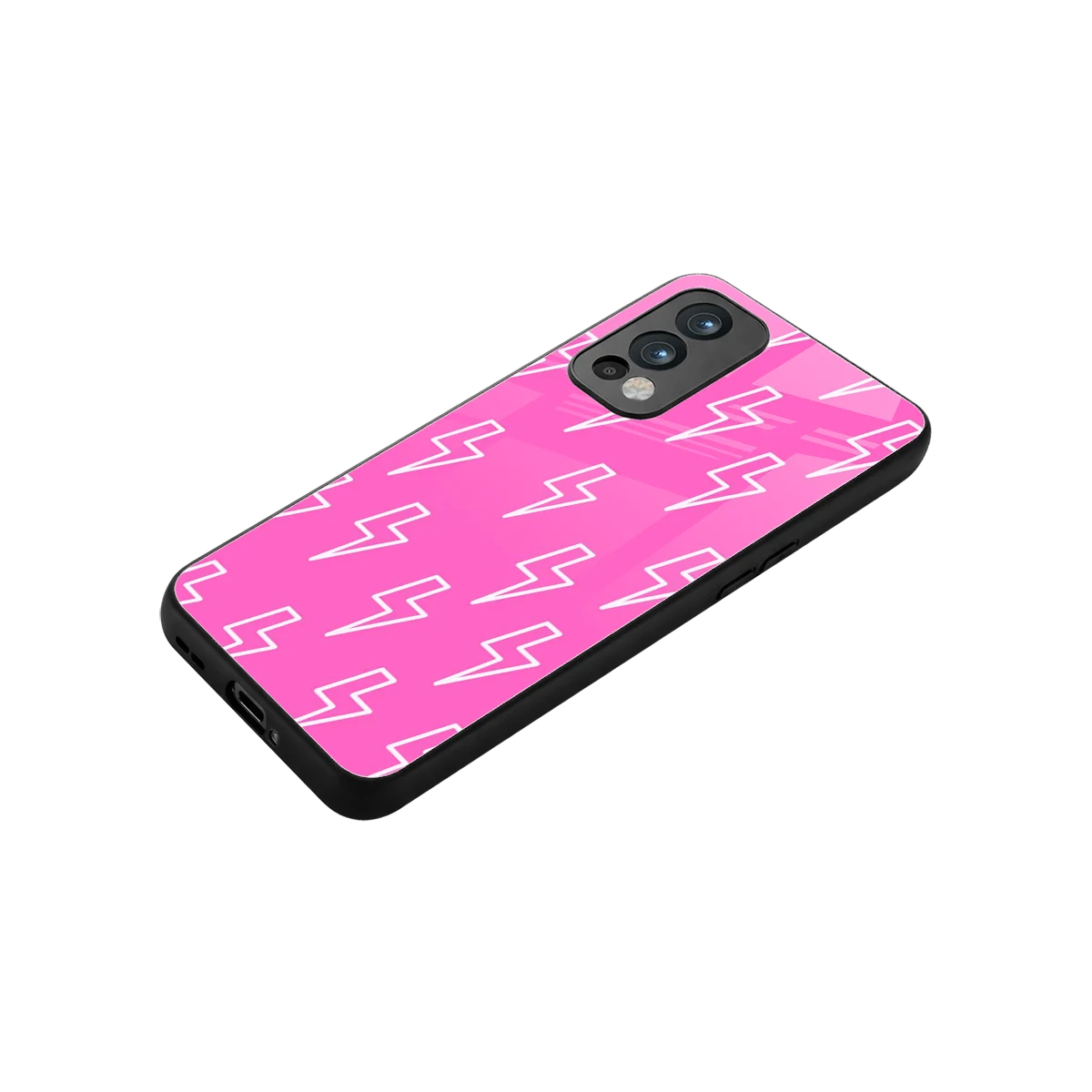 Lightning Pink stylish phone case for oneplus nord 2 | glossy glass and slim fit