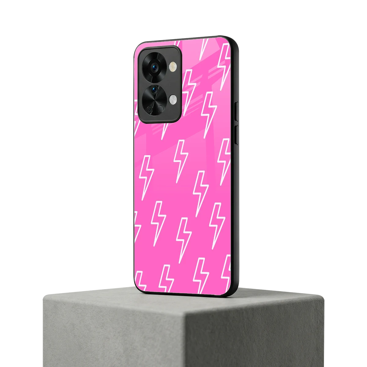 Lightning Pink oneplus nord 2t mobile cover | shockproof glass phone case