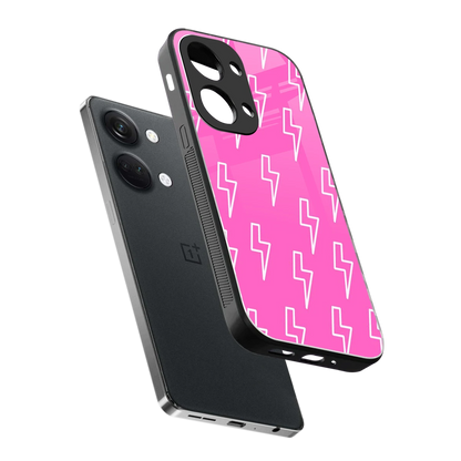 Lightning Pink sleek oneplus nord 3 cover with tempered glass back and TPU edges