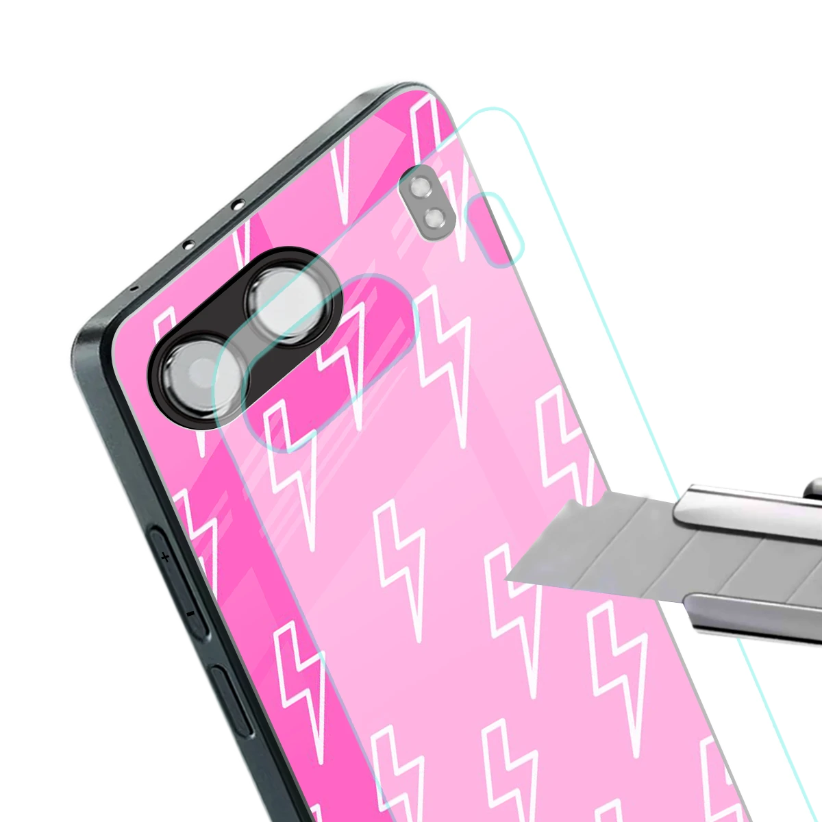 Lightning Pink stylish phone case for oneplus nord 4 | glossy glass and slim fit