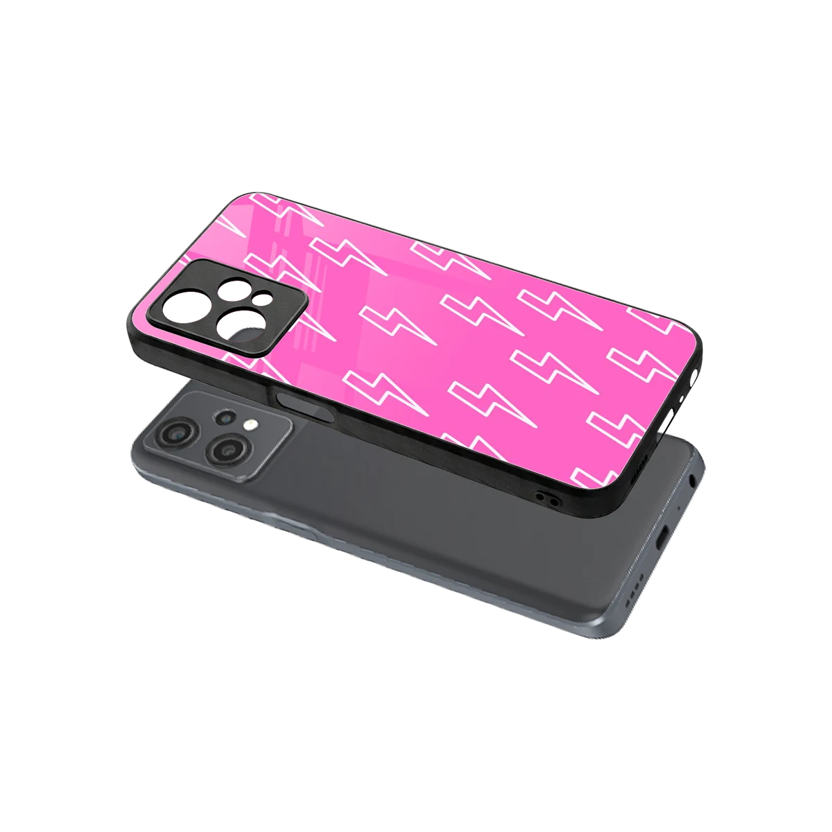 Lightning Pink sleek oneplus nord ce 2 lite cover with tempered glass back and TPU edges
