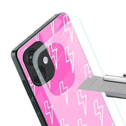 Lightning Pink stylish phone case for oneplus nord ce 3 | glossy glass and slim fit