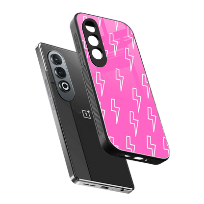Lightning Pink sleek oneplus nord ce 4 cover with tempered glass back and TPU edges