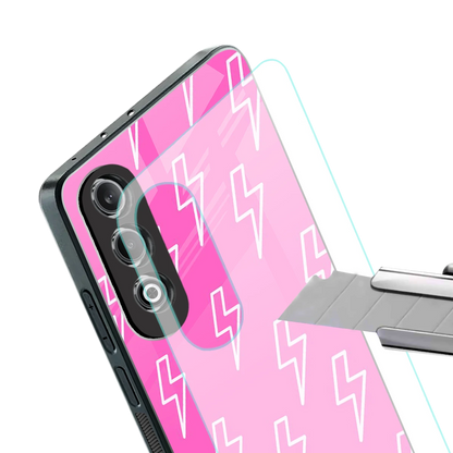 Lightning Pink stylish phone case for oneplus nord ce 4 | glossy glass and slim fit