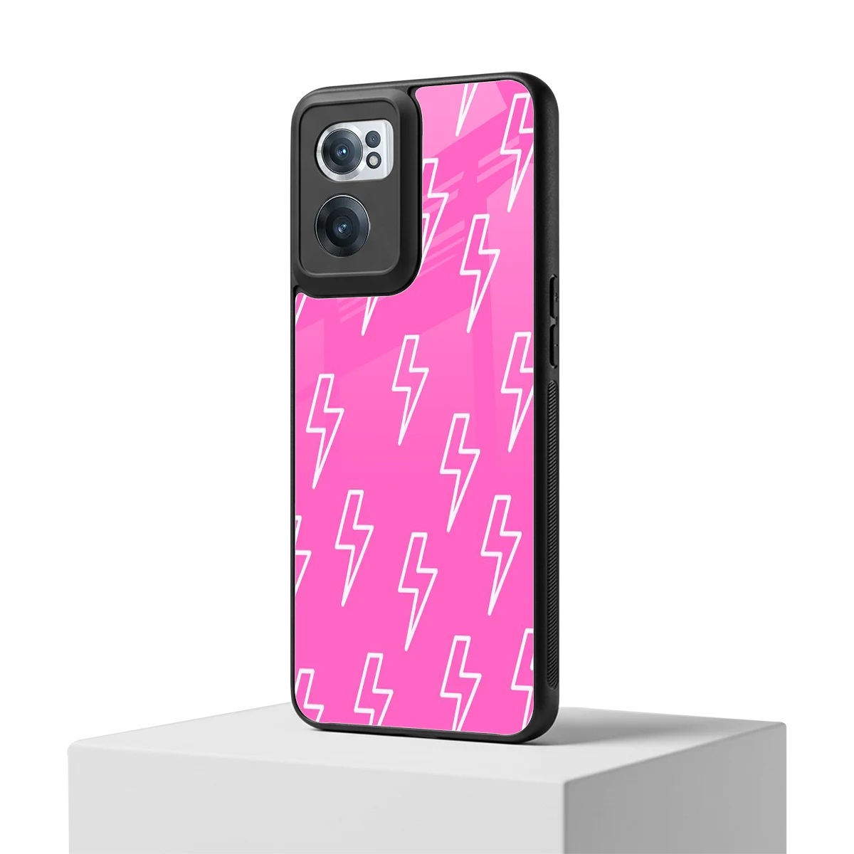 Lightning Pink oneplus nord ce 2 mobile cover | shockproof glass phone case