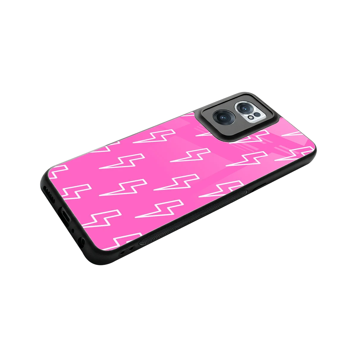 Lightning Pink stylish phone case for oneplus nord ce 2 | glossy glass and slim fit