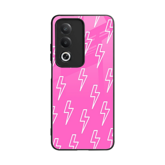 Lightning Pink back phone cover | glass case for oppo a3 pro