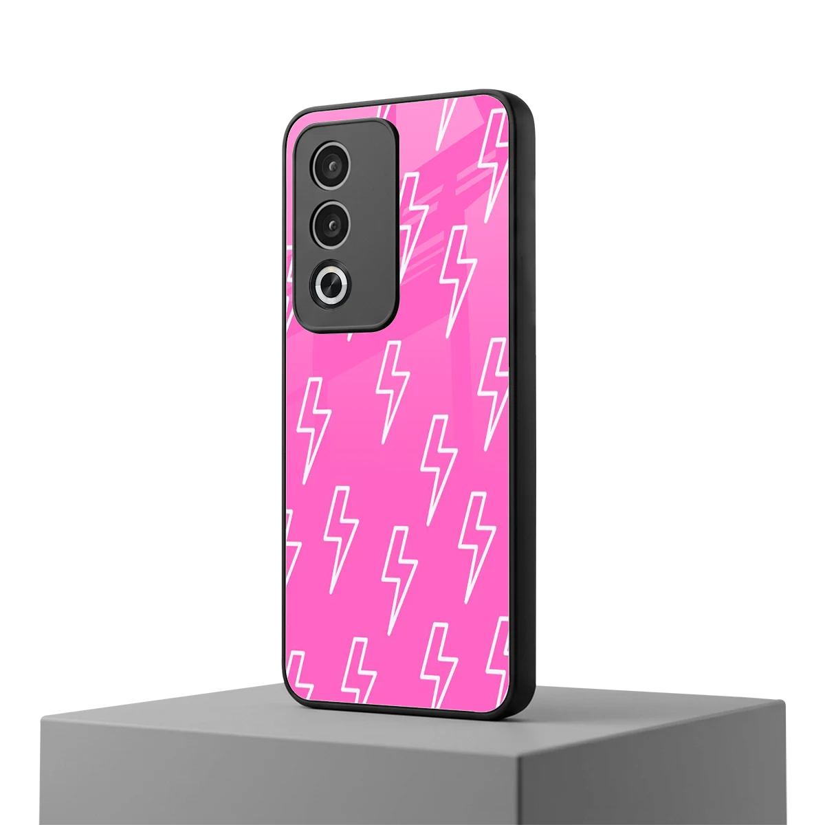 Lightning Pink oppo a3 pro mobile cover | shockproof glass phone case