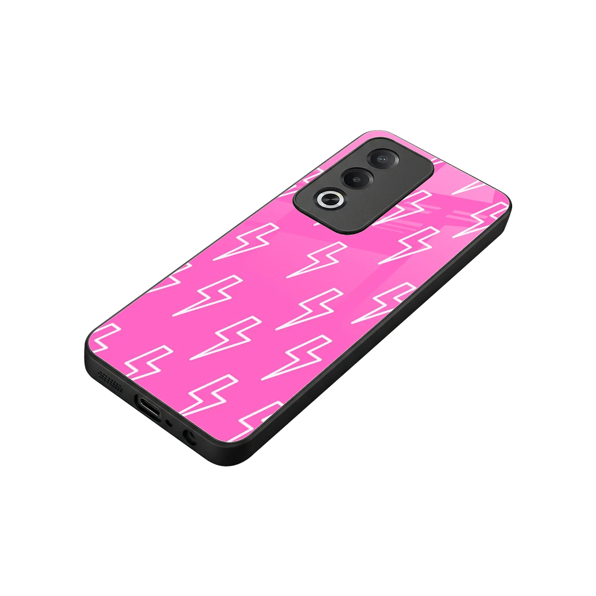 Lightning Pink stylish phone case for oppo a3 pro | glossy glass and slim fit