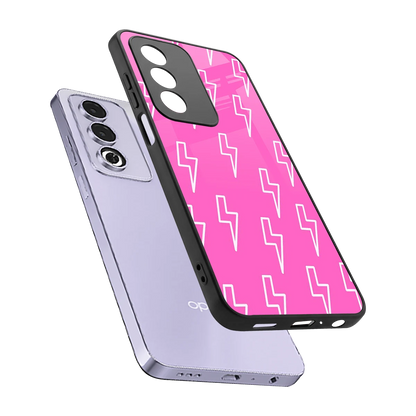 Lightning Pink sleek oppo a3 pro cover with tempered glass back and TPU edges