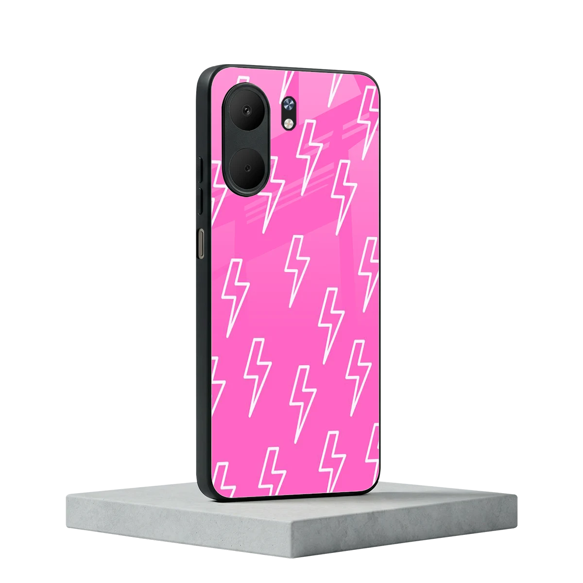 Lightning Pink oppo a5x 5g mobile cover | shockproof glass phone case