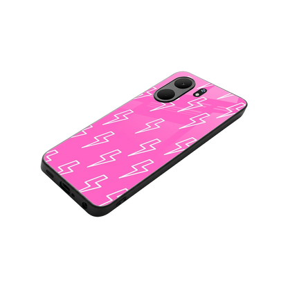 Lightning Pink stylish phone case for oppo a5x 5g | glossy glass and slim fit