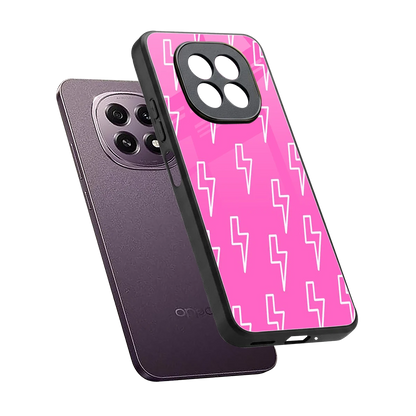 Lightning Pink sleek oppo f29 5g cover with tempered glass back and TPU edges