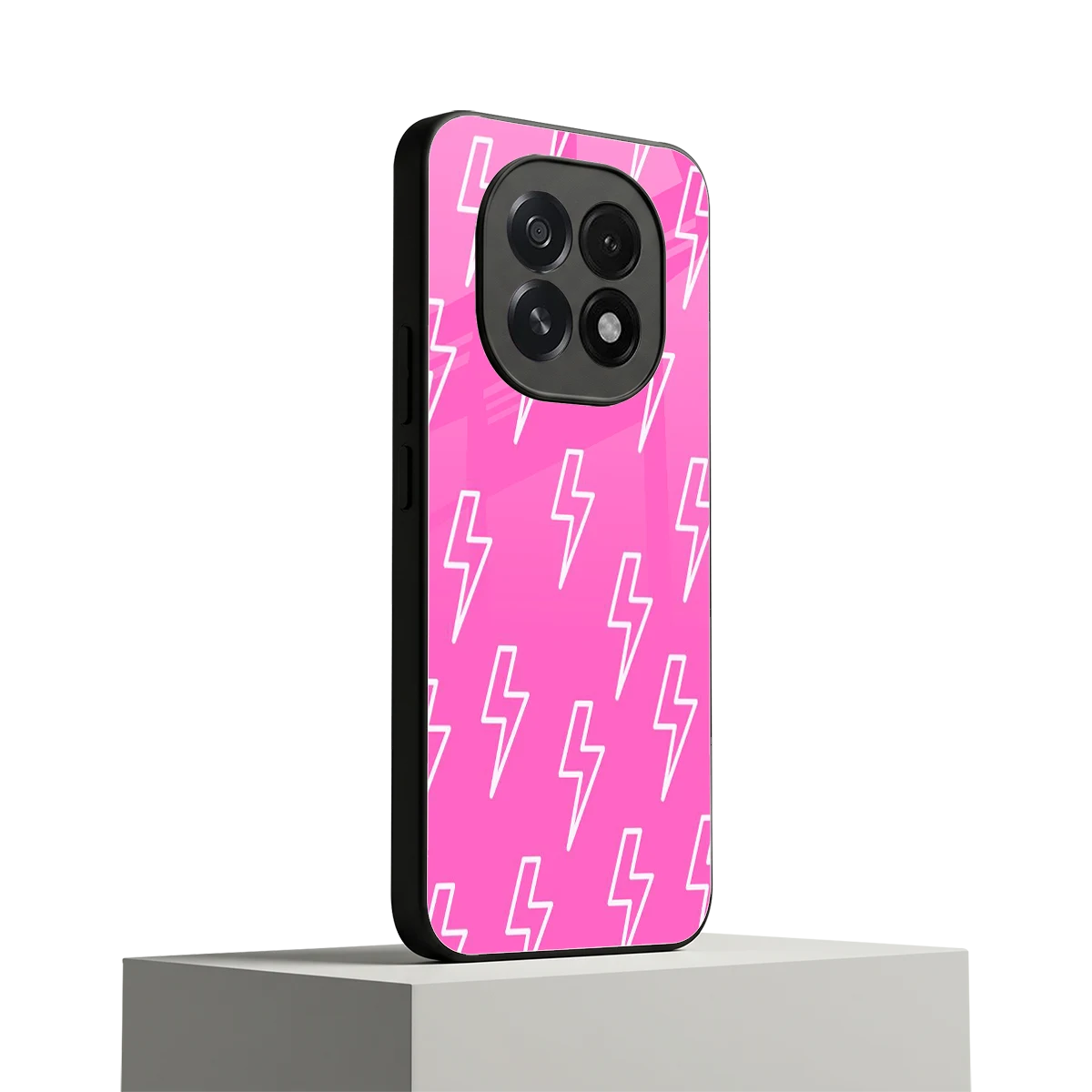 Lightning Pink oppo f29 5g mobile cover | shockproof glass phone case