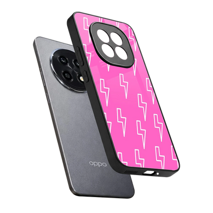 Lightning Pink sleek oppo f29 pro 5g cover with tempered glass back and TPU edges